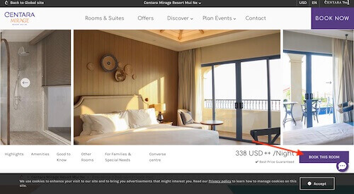 Centara Hotels & Resorts booking select