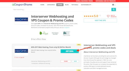 Interserver Webhosting and VPS coupon