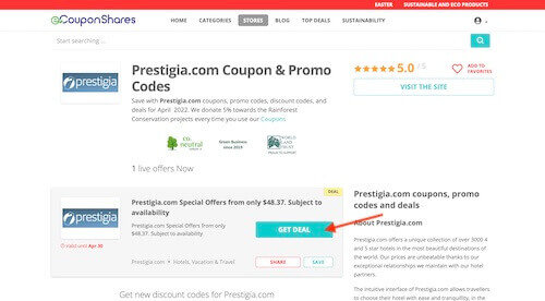 Prestigia.com coupon