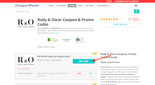 Ruby & Oscar discount code