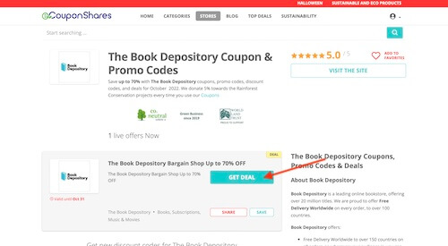 The Book Depository coupon